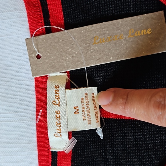 Luxxe Lane Red Plaid Sweater Dress Long Sleeves Fit&Flare Size Medium - Picture 13 of 13